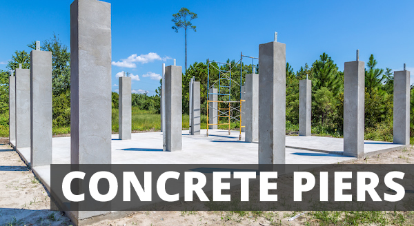 Concrete piers are the basis of this home's foundation.
